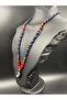 ŞAMAN ROAD THEMED SPECIAL DESIGN AKIK SERIES BLACK WHITE BLUE RED HANDMADE NATURAL STAR PENDANT - 2