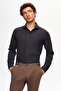 Ds Damat Slim Fit Navy Blue Italian Collar Easy-Iron 2-Piece Shirt - 2