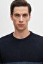 Ds Damat Regular Fit Navy Blue Baklava Non-Pilling Crew Neck Knitwear Sweater - 3