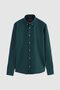 Ds Damat Slim Fit Green Oxford Button Collar Easy-Iron Cotton Shirt with Embroidery Detail - 5