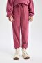Girls' Printed Jogger Sweatpants with Laced Waist and Elastic Cuffs with Pockets B2548A823Wn - 4