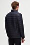 معطف Ds Damat Slim Fit باللون الأزرق الداكن المقاوم للرياح ومملوء بالألياف - 4