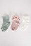 Non-Slip Sole 3-Piece Cotton Long Socks for Baby Girl A7572A5Ns