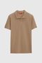 Regular Fit Mink Pique Textured 100% Cotton Non-Curling Polo Collar Embroidered T-Shirt - 5