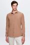Ds Damat Slim Fit Brown/White Italian Collar Easy-Iron 2-Piece Shirt - 2