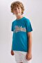 Boy's Crew Neck Printed Short Sleeve T-Shirt B0670A8Ns