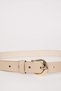 Women's Oval Buckle Faux Leather 2-Piece Daily Belt B1575Axns - 5
