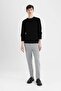 Black Standard Fit Regular Cut Crew Neck Sweater A5181Ax23Au - 5
