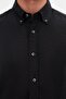 قميص Ds Damat Comfort أسود سادة 100% كتان - 4