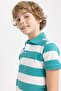 Boy's Striped Short Sleeve Polo T-Shirt Z2767A623Sm - 4