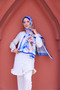 Silky Voile Shawl with Leaf Pattern - 3