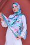 Silky Voile Shawl with Leaf Pattern - 3
