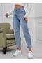 Women's Distressed Detail Mom Fit Jeans - 4