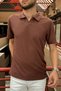 Men, No Button, Standard-Fit, Old Money Culture, Polo Collar T-Shirt 24Usept02 - 5