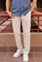 Men's, regular-fit, elastic, old-money culture, cotton, linen woven fabric pants 24INP279 - 3