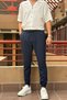 Slim Fit, Old Money Culture, Stretchy, Pleated, Elastic Waist and Cuffs, Jogger Pants 24Inp199D
