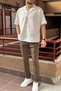 Men's, slim-fit, stretch fabric, washed, old money culture, pants 24INP277