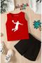 Basketball Printed Shorts Tee Unisex Children's Set
