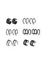 Steel Black String 6 Sets Pinch Women Earrings Eb66Sy