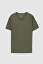 Ds Damat Slim Fit Khaki V-Neck 100% Cotton T-Shirt - 5