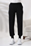 Women's Comfortable Fit Elastic Waist Black Combed Cotton Hijab Pants – Casual Umrah and Under-Facecloth