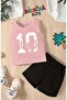 Number 10 Footballer Printed Shorts Tee Unisex Children's Set