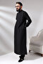 Black Çınar Dagron Fabric Men's Hajj and Umrah Outfit Fistan Set - 3