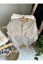 Mink Color Jumpsuit with Front Snaps - 2