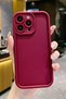 iPhone 14 Pro Case Camera Protected Soft Textured Colorful Silicone Cover Claret Red - 2