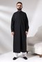 Men's Black Sycamore Hajj and Umrah Dress Long Neck Dagron Fabric Fistan