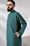Men's Hajj and Umrah Suit Double Bottom Top Afghan Suit Green - 4
