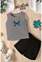 Butterfly Printed Shorts Tee Unisex Children's Set