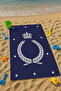 Navy Blue Wreath Patterned Children's Beach - Sea - Pool Towel Tlaph-143 - 2