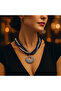 Hematite Onyx Crystal Three Row Energy Protection Necklace from Mind and Evil Eye - 2