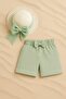 Girl's Straw Hat and Shorts Set – Summer Stylish Combination 2-6 Years