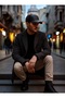 Design Genuine Leather Black Hat - 3