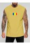 Romania Flag Printed Sleeveless T-Shirt