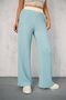 Women's Seersucker Waist Gucci Elastic Wide Leg Summer Pants - 5