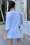 Women's White Round Neck, Double Cuffed Half Sleeves, Side Slits, Relaxed Fit, Long Loose Blouse - 3