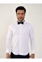 Men's Slim Fit Ata Collar Long Sleeve White Shirt - 3