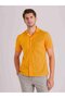 Men's Slim Fit Mustard Shirt, Plain Cuban Collar, Short Sleeve - 58164