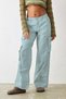 Fresh Sweet Blue Y2K Cargo Parachute Cargo Pants with Pockets (Suitable for Heights of 170 cm and Above)