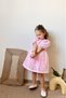 Pink Baby Collar Lace Patterned Short Sleeve Baby Girl & Girl Dress - Rose - 4