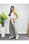Women's Gray Maxi Length Satin Skirt - 3