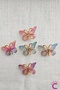 Set of 5 Purple Pink Blue Gradient Silicone Filled Winged Butterfly Hair Clips - Butterfly Mini Clamp Hair Clips - 6