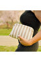 Striped Canvas Fabric Lined Scholarship Clutch Bag – Daily, Night, Beach and Makeup Bag Use - 2