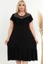 Short Sleeve Evening Dress with Lace and Ruffle Detail on the Collar - 2