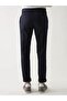 Navy Blue Men's Straight Casual Pants - 5