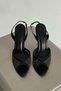 Arlo Stone-Detail Stiletto Heel 10 Cm Black Matte Satin Heeled Shoes - 5