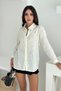 Cotton linen mesh lace detailed shirt - 3